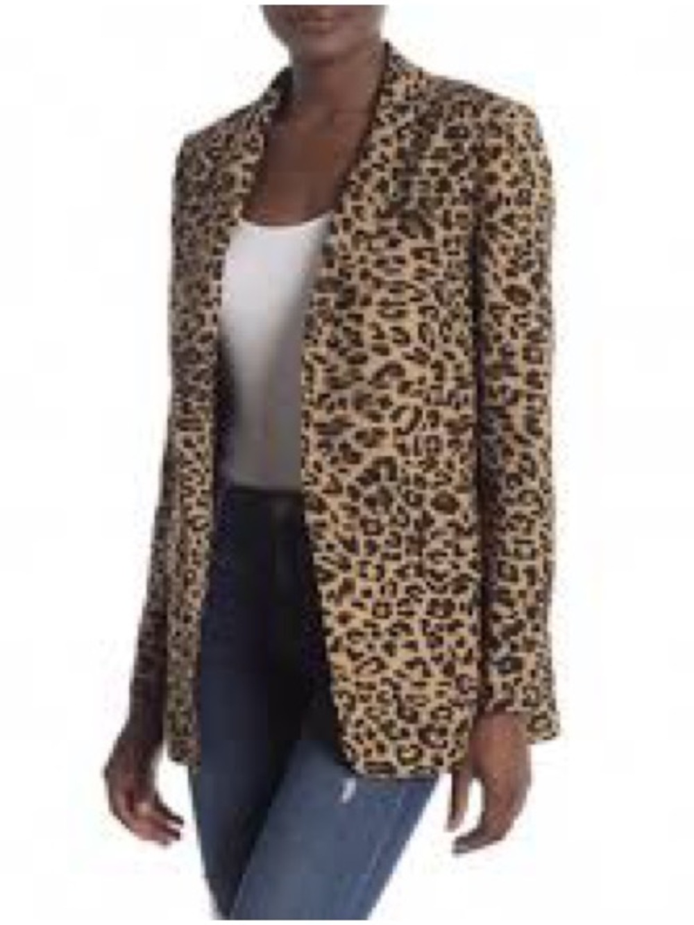 ASTR The Label Leopard Print Boyfriend Blazer Animal Print Size M